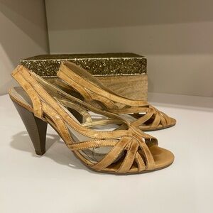 Soft mic Elegant Tan Strappy Heels size 11